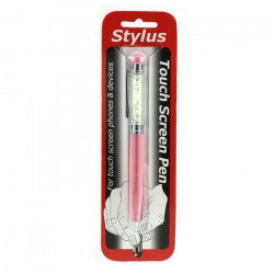 2 in 1 Glitter Stylus Touch Pen with Writing Pen (Pink)
